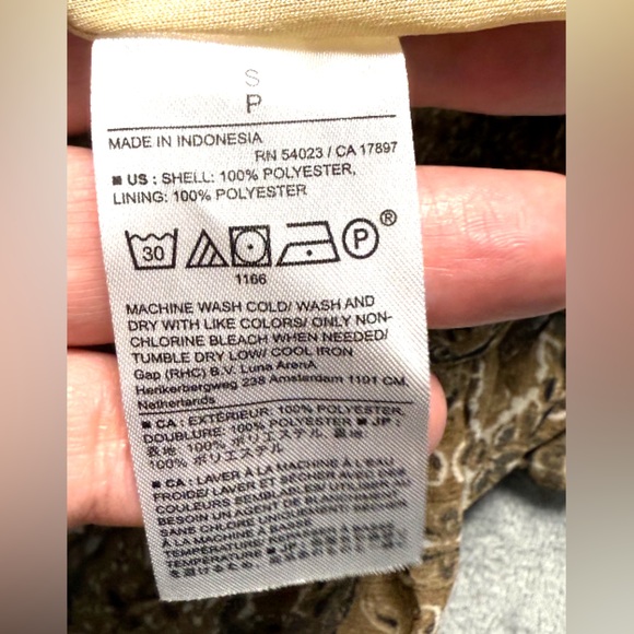 Banana Republic Petites Brown Gold Paisley Ruffle Hem Skirt NWT Small - Picture 5 of 6